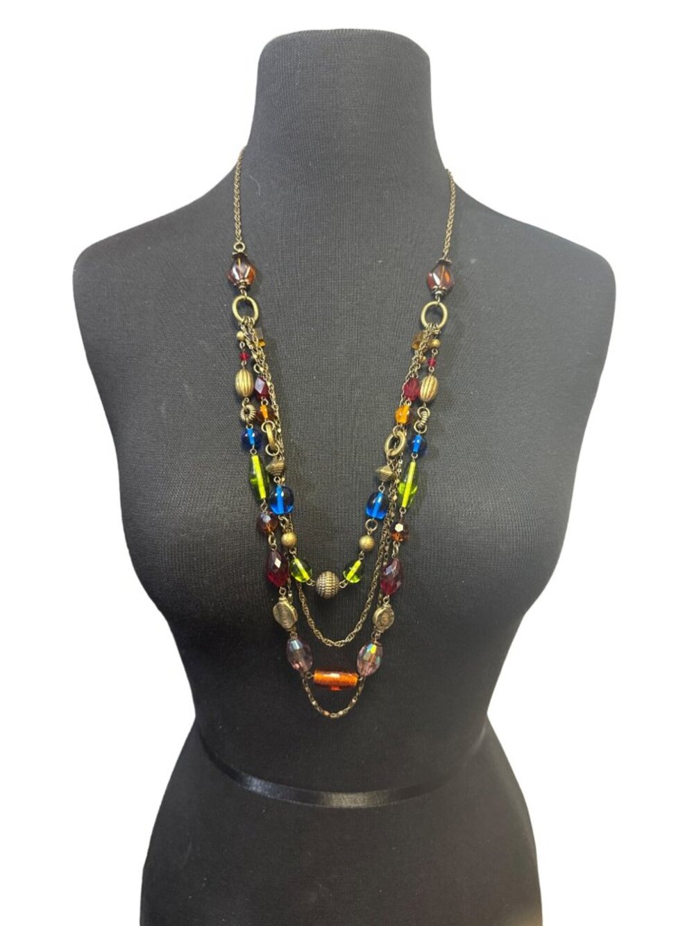 Lia Sophia Michele Cut Crystal Multicolor Necklace 28 - 31 inch